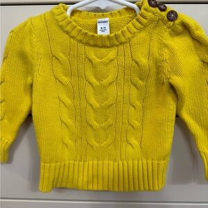 Old Navy Yellow Cable Knit Crew Neck Sweater